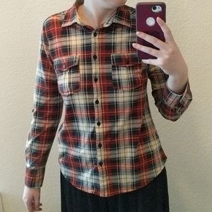 Red Flannel Plaid Shirt - Adjustable Length Sleeves